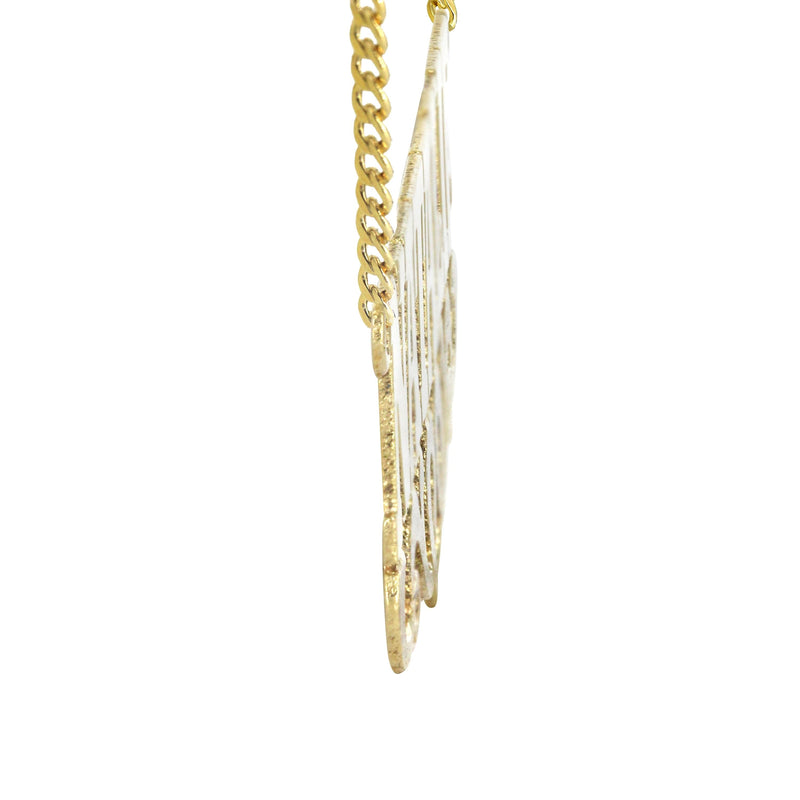 14K Gold  Diamond Cut Name Plate Necklace | Style #120