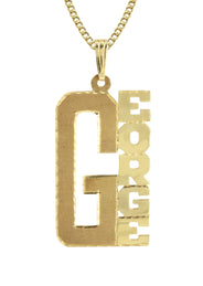 14K Gold  Big Letter Name Plate Necklace | Style #79