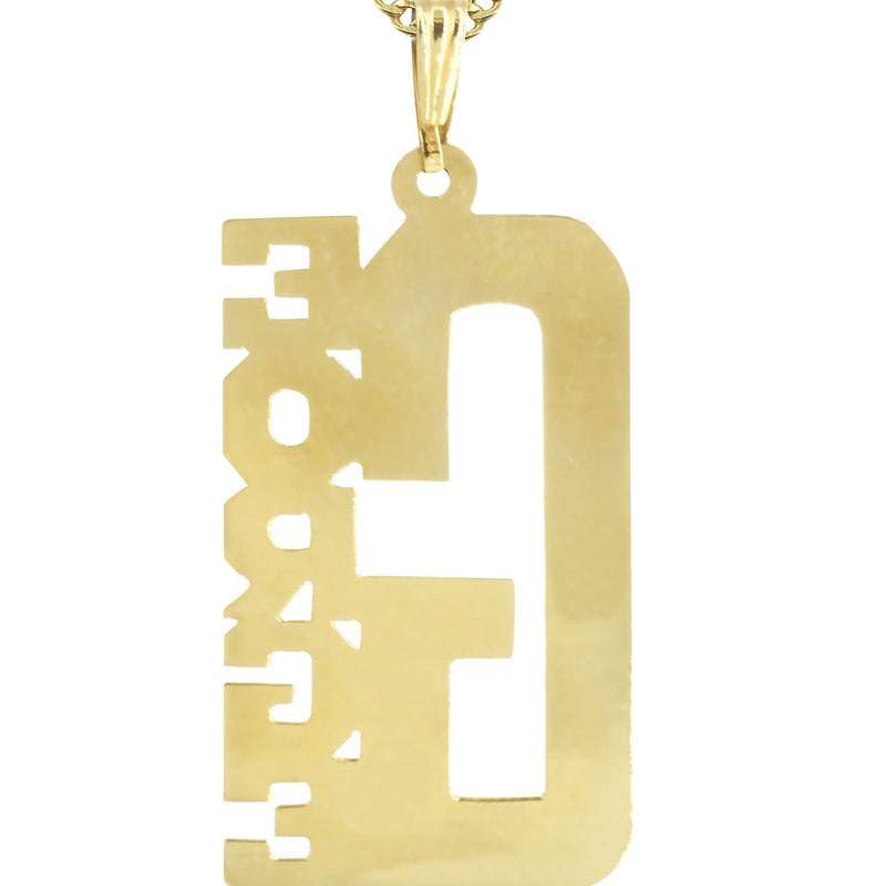 14K Gold  Big Letter Name Plate Necklace | Style #79