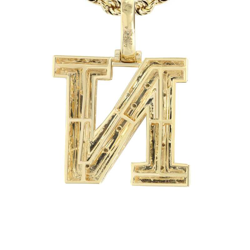 Diamond 10K Yellow Gold Letter "N" Necklace | Appx. 15.4 Grams