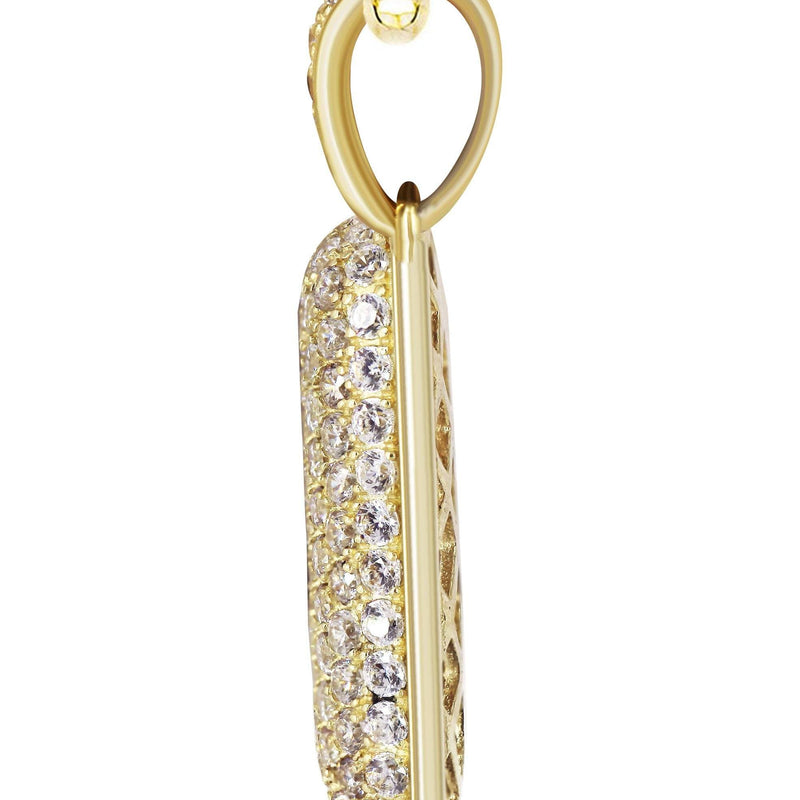 10K Yellow Gold Bubble Letter "N" CZ Necklace | Appx. 15.5 Grams