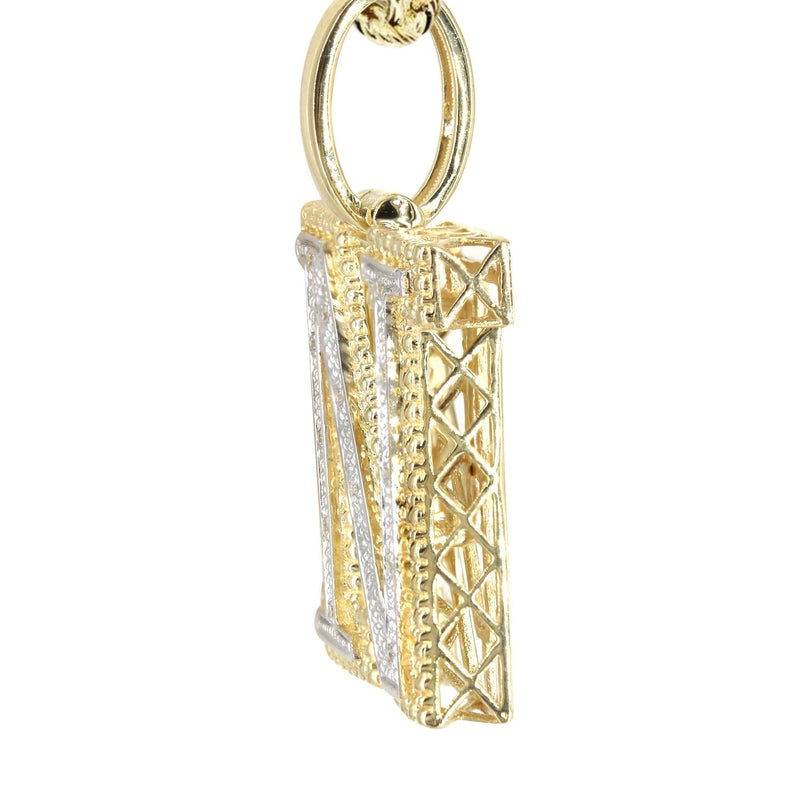 Diamond 10K Yellow Gold Letter "N" Necklace | Appx. 15.4 Grams