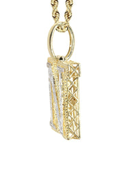 Diamond 10K Yellow Gold Letter "N" Necklace | Appx. 15.4 Grams