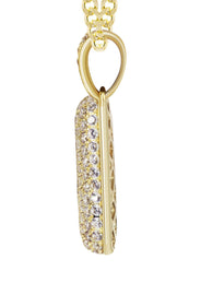 10K Yellow Gold Bubble Letter "N" CZ Necklace | Appx. 5 Grams