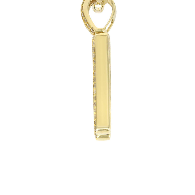 14K Yellow Gold Letter "N" Baguette Diamond Necklace | 2.1 Carats