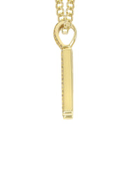 14K Yellow Gold Letter "N" Baguette Diamond Necklace | 2.1 Carats