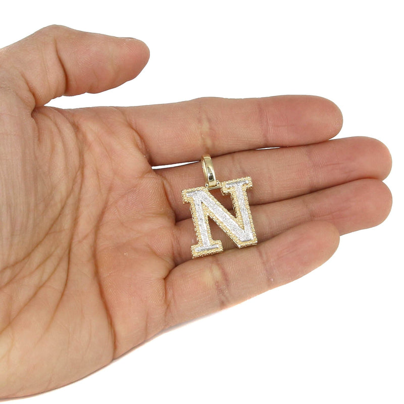 Diamond 10K Yellow Gold Letter "N" Necklace | Appx. 15.4 Grams
