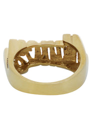 14K Two Tone Diamond Cut Gold Name Ring | Appx. 5.5 Grams