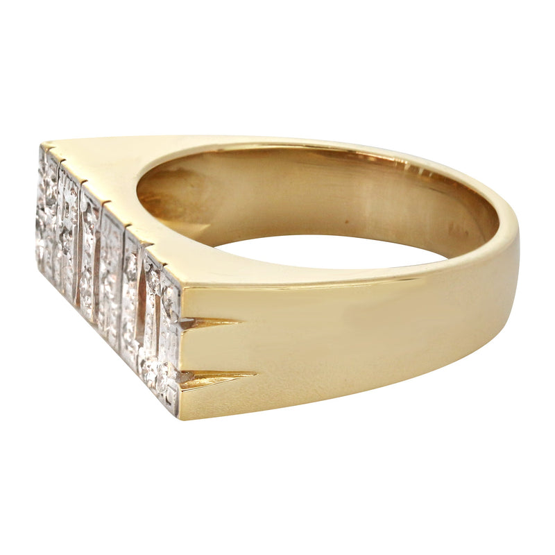 14K Diamond Bold Gold Name Ring | Appx. 5.3 Grams