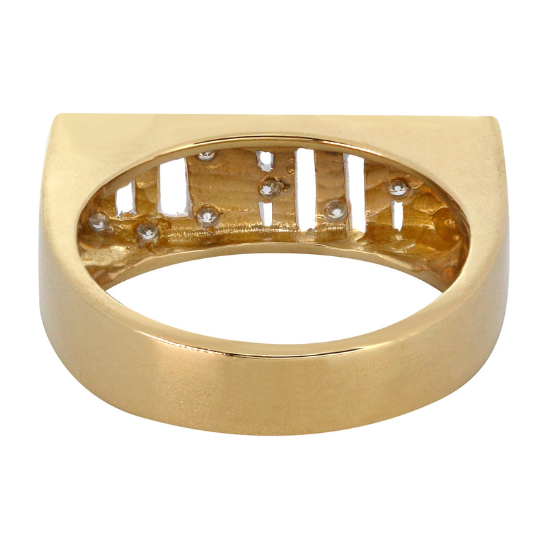 14K Diamond Bold Gold Name Ring | Appx. 5.3 Grams