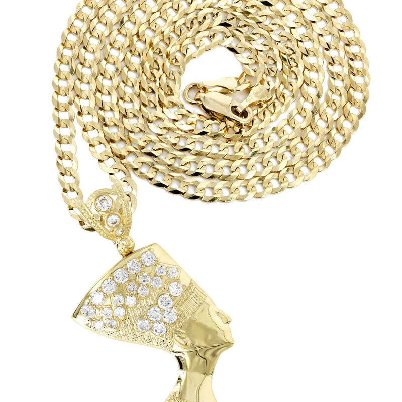10K Yellow Gold Nefertiti Necklace | Appx. 20.7 Grams