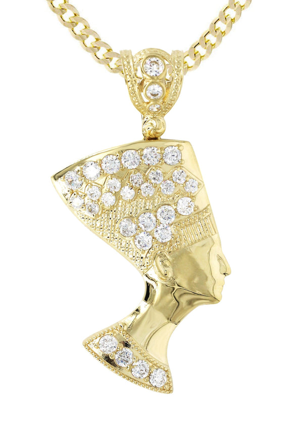 10K Yellow Gold Nefertiti Necklace | Appx. 20.7 Grams