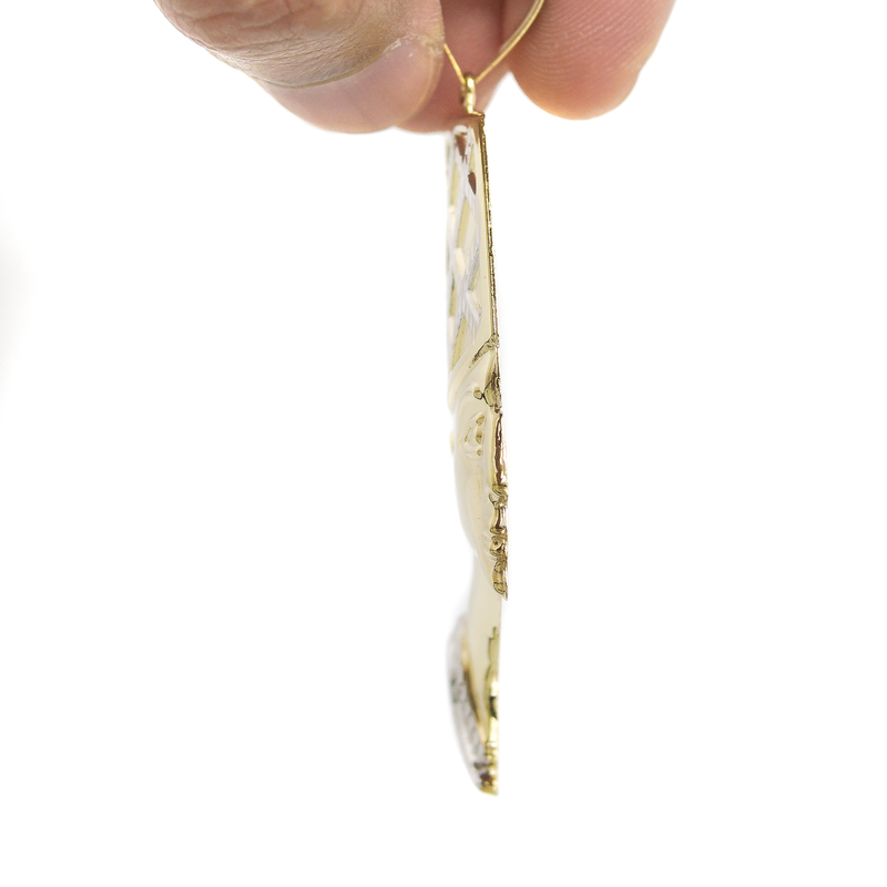 10K Yellow Gold Nefertiti Pendant | Customizable Size
