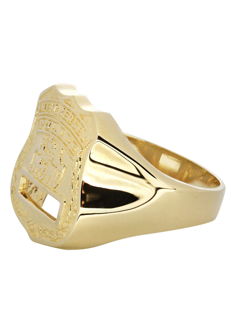 14K Gold Police Badge Name Ring | Appx. 10 Grams