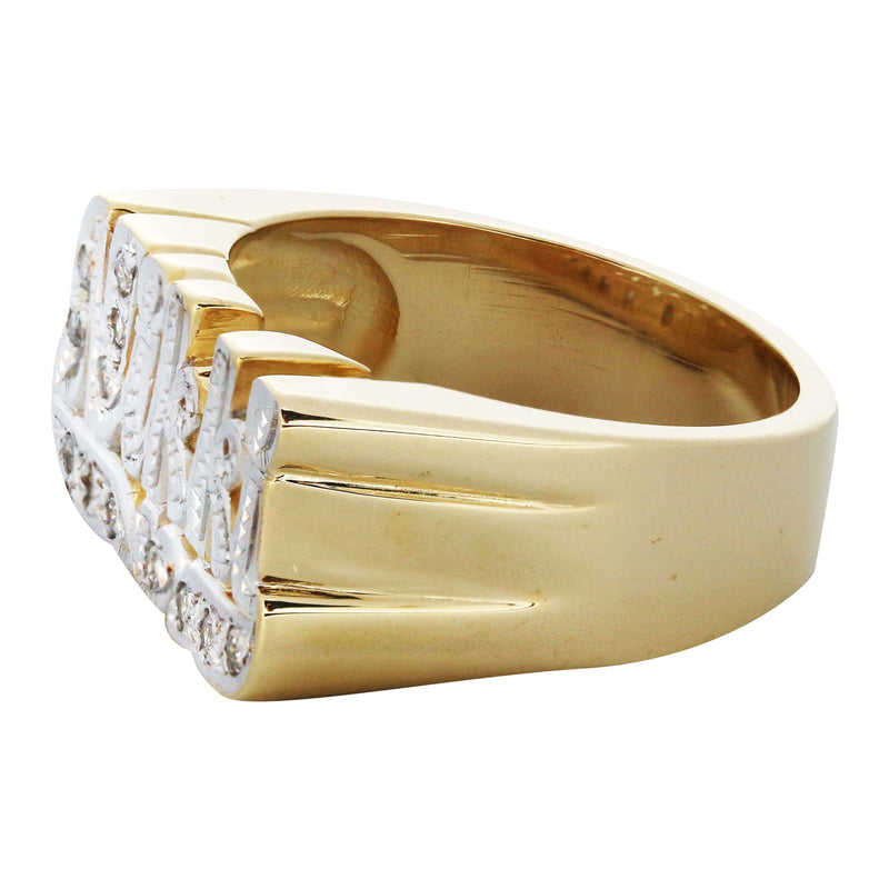 14K Diamond Two Tone Gold Name Ring | Appx. 8 Grams