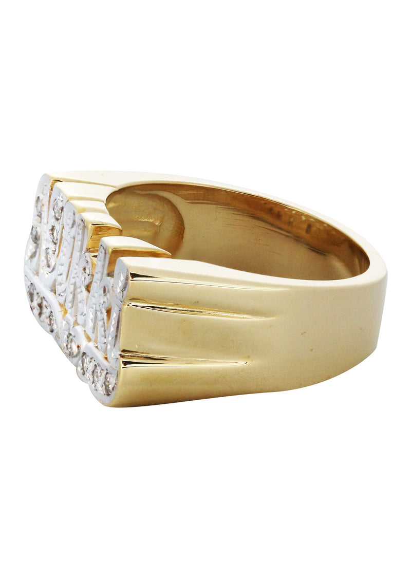 14K Diamond Two Tone Gold Name Ring | Appx. 8 Grams