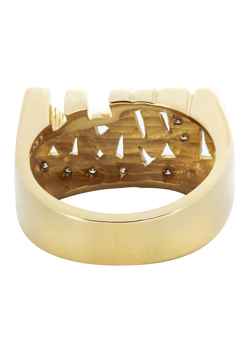 14K Diamond Two Tone Gold Name Ring | Appx. 8 Grams