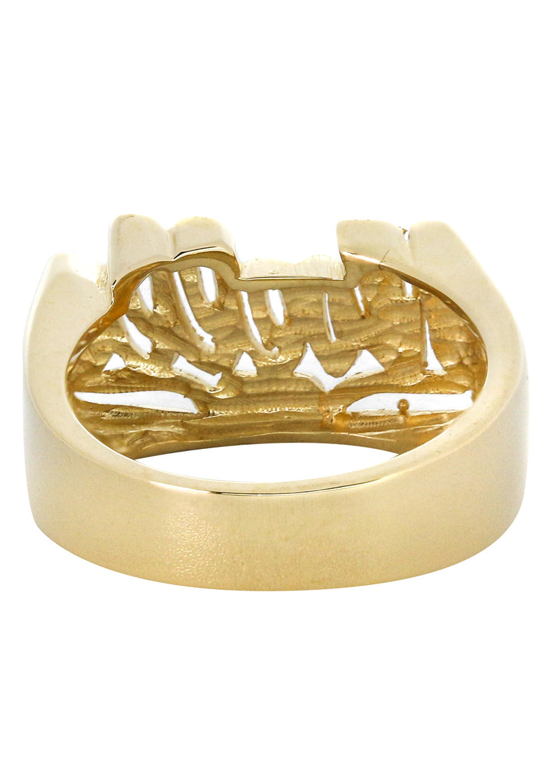 14K Heart Script Gold Name Ring | Appx. 8.8 Grams