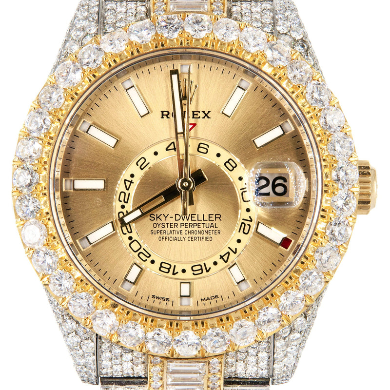 Rolex Sky-Dweller | Two Tone 18K and Stainless Steel |  Iced Out | 42 MM | 40 Carats