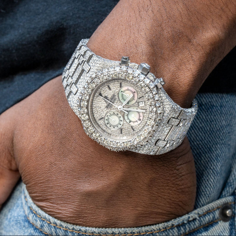 Audemars Piguet Royal Oak Chrono | Full Diamond Iced Out | 39 MM | 23 Carats