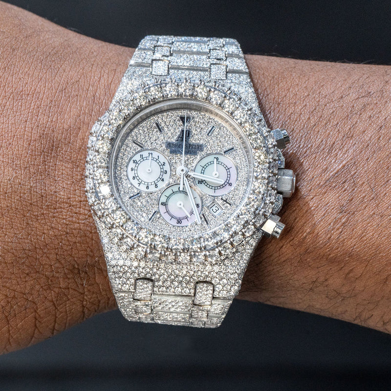 Audemars Piguet Royal Oak Chrono | Full Diamond Iced Out | 39 MM | 23 Carats