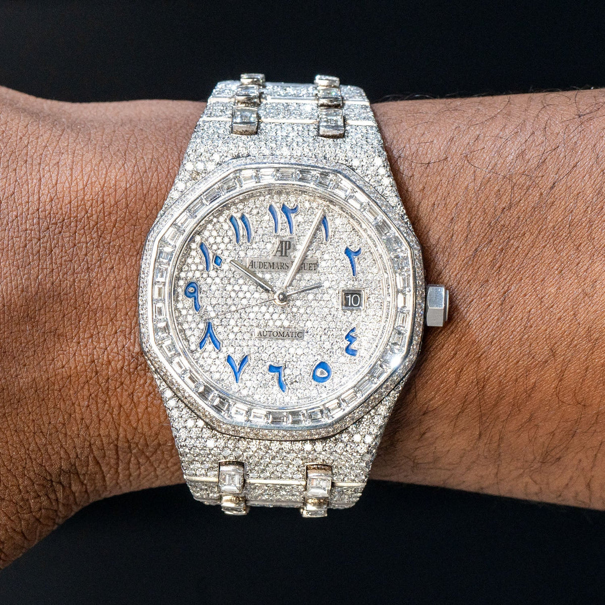 Audemars Piguet Royal Oak | Iced Out | 41 MM | 25 Carats | Round and Baguette Cut Diamonds