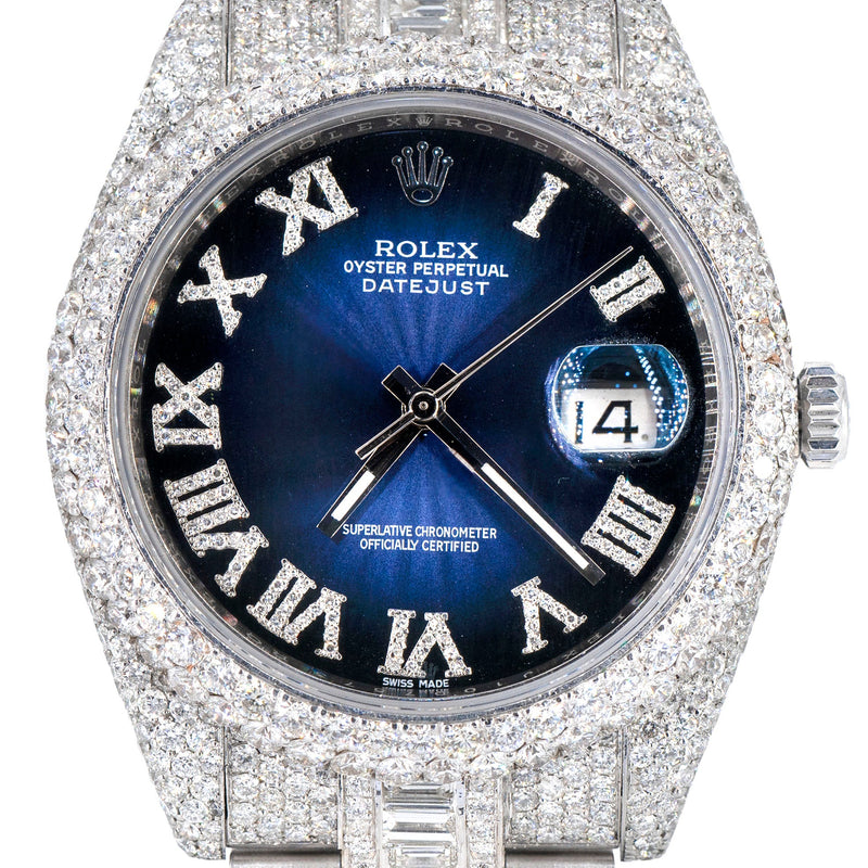 Rolex Datejust 41 MM | Diamond Baguette & Round Iced Out | 40 Carats