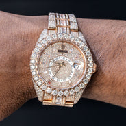 Rolex Sky-Dweller 18K Rose Gold | Fully Iced Out Baguette And Round Diamonds  | 42 MM | 35 Carats