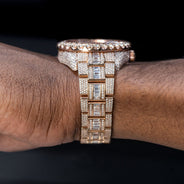 Rolex Sky-Dweller 18K Rose Gold | Fully Iced Out Baguette And Round Diamonds  | 42 MM | 35 Carats