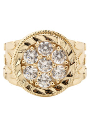 10K Gold Cz Nugget Ring For Men | 2.6 Grams