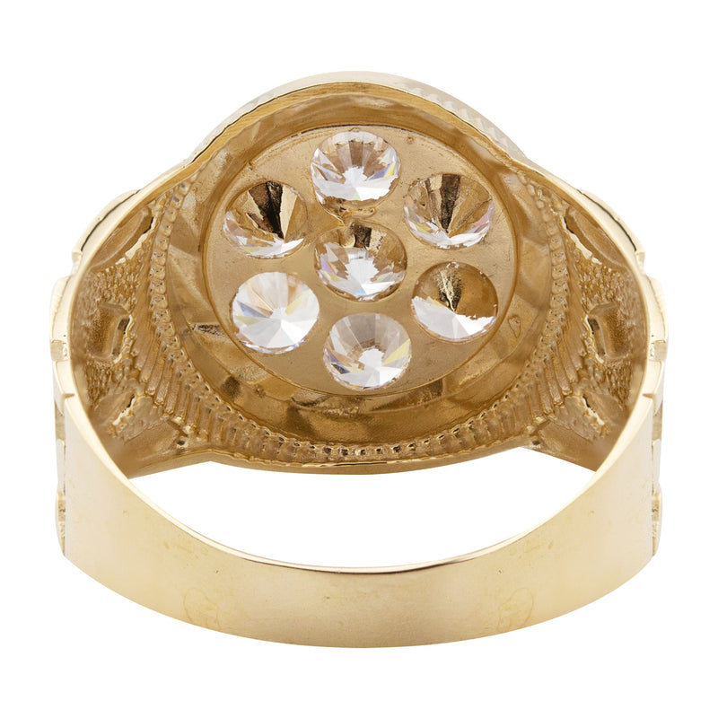 10K Gold Cz Nugget Ring For Men | 2.6 Grams