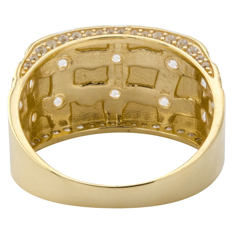 10K Gold Cz Nugget Ring For Men | 5 Grams