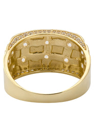 10K Gold Cz Nugget Ring For Men | 5 Grams