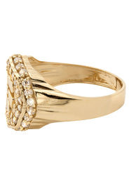 10K Gold Cz Nugget Ring For Men | 3 Grams