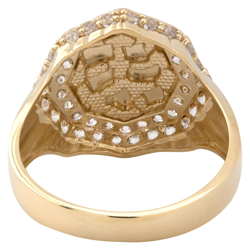10K Gold Cz Nugget Ring For Men | 3 Grams