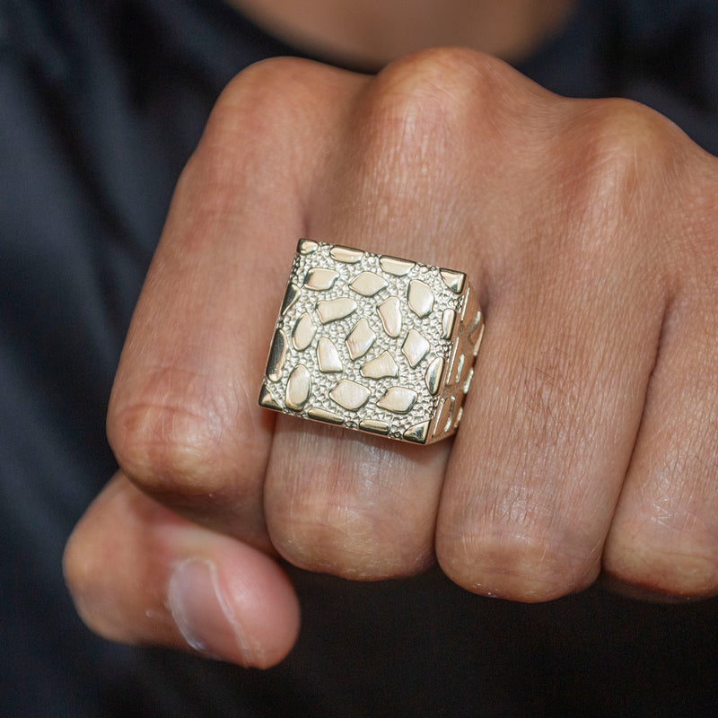 10K Gold Nugget Ring For Men | 5.2 Grams