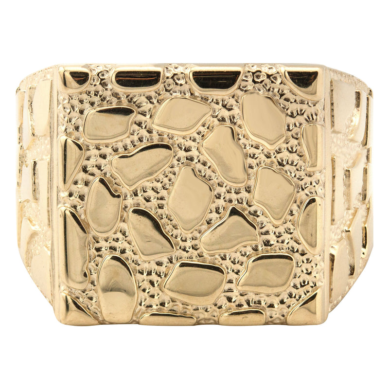 10K Gold Nugget Ring For Men | 4 Grams