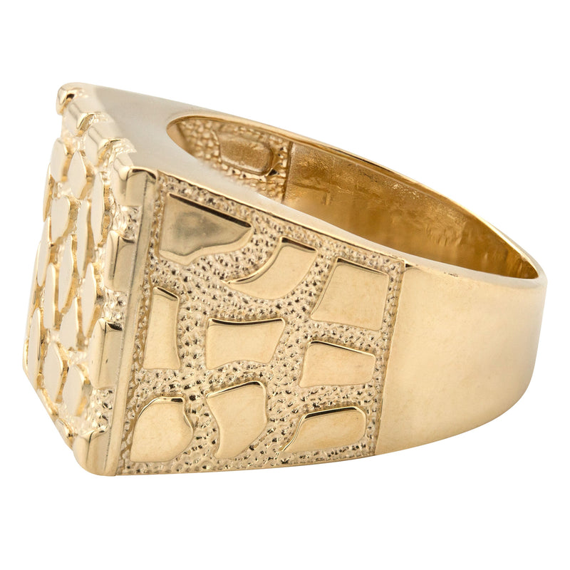 10K Gold Nugget Ring For Men | 4 Grams