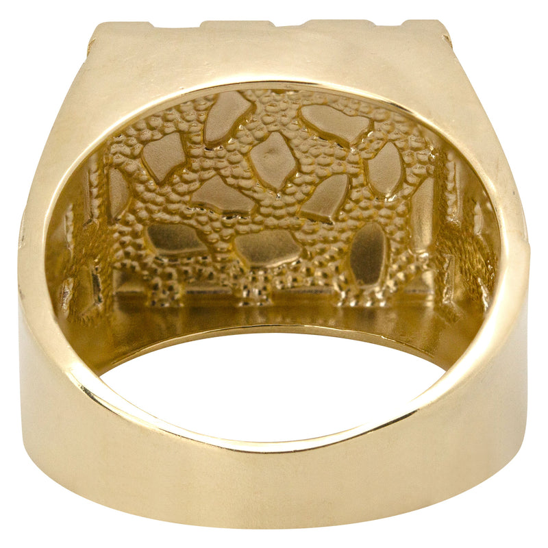 10K Gold Nugget Ring For Men | 4 Grams