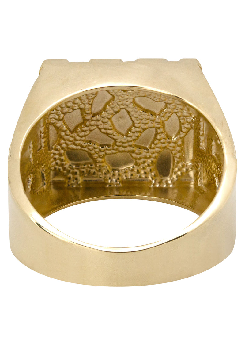 10K Gold Nugget Ring For Men | 4 Grams