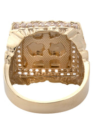10K Gold Cz Nugget Ring For Men | 6 Grams