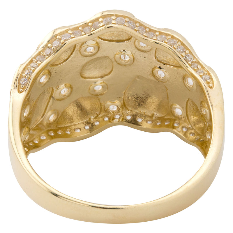 10K Gold Cz Nugget Ring For Men | 6 Grams