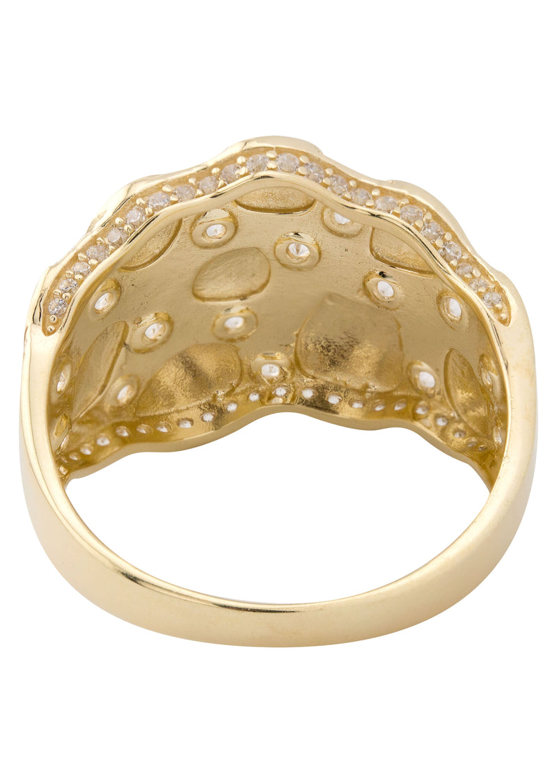 10K Gold Cz Nugget Ring For Men | 6 Grams