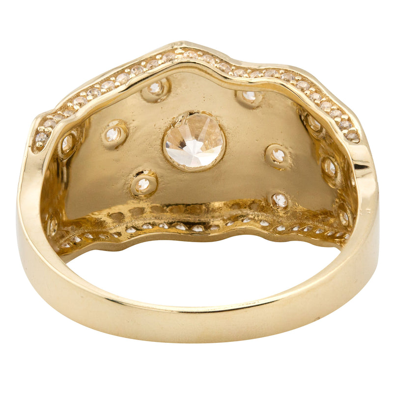 10K Gold Cz Nugget Ring For Men | 4.4 Grams