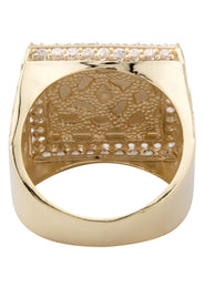 10K Gold Cz Nugget Ring For Men | 6 Grams