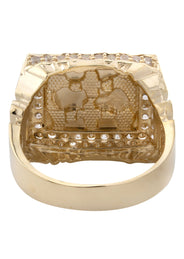 10K Gold Cz Nugget Ring For Men | 5 Grams