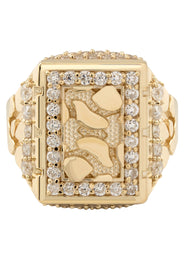 10K Gold Cz Nugget Ring For Men | 4.7 Grams
