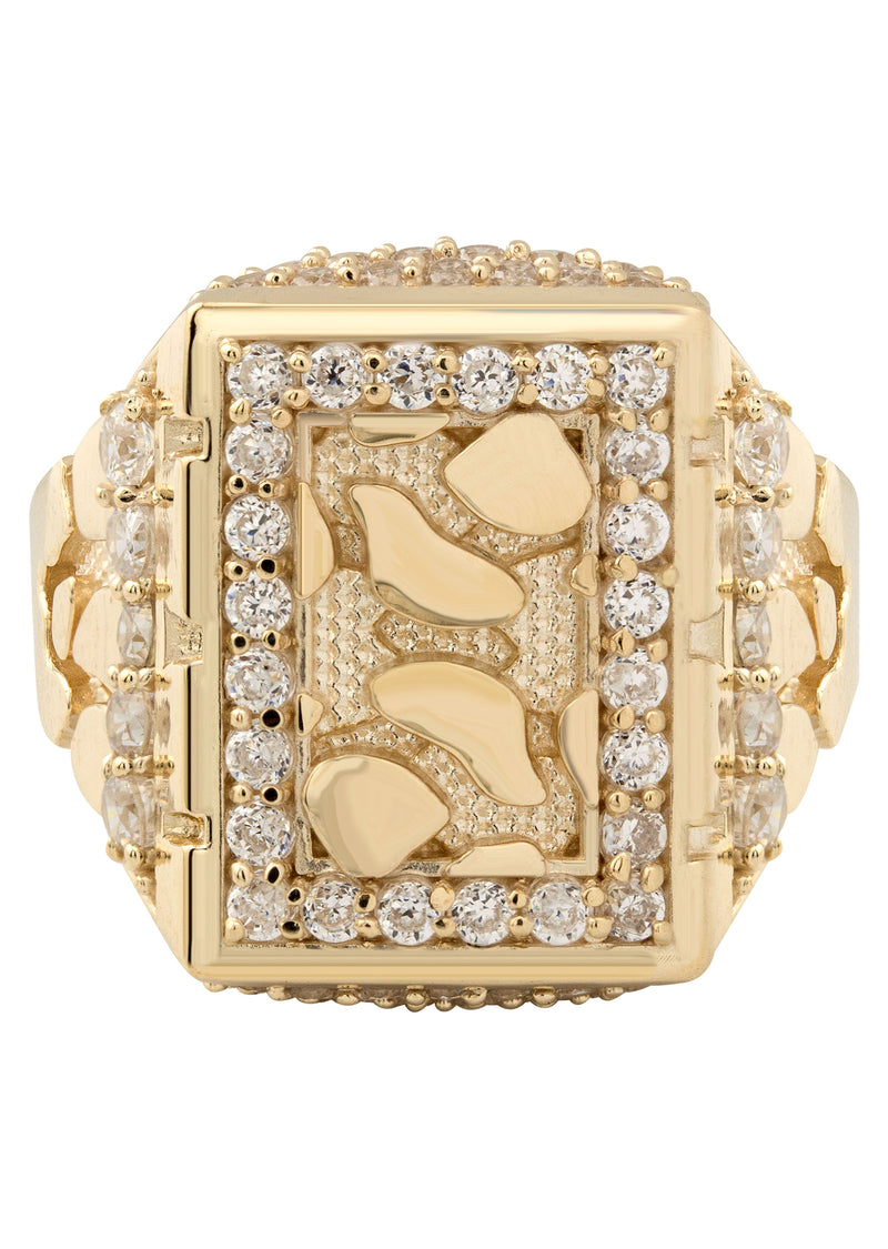 10K Gold Cz Nugget Ring For Men | 4.7 Grams