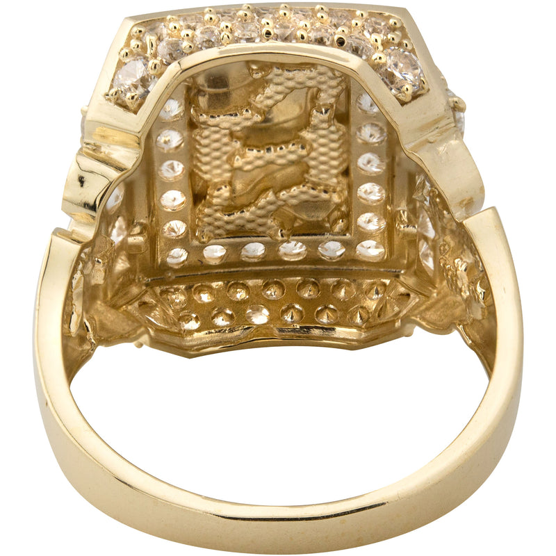 10K Gold Cz Nugget Ring For Men | 4.7 Grams
