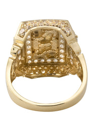 10K Gold Cz Nugget Ring For Men | 4.7 Grams